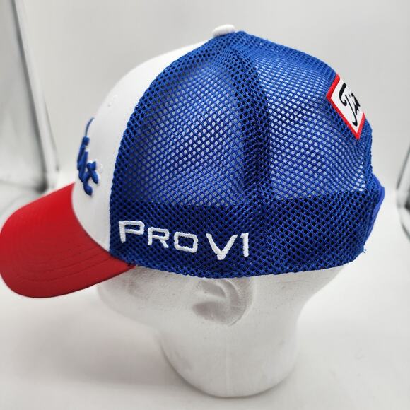 Titleist Pro V1 Snapback Trucker Hat Red White Blue Mesh Adjustable Golf Cap FJ - Picture 4 of 5